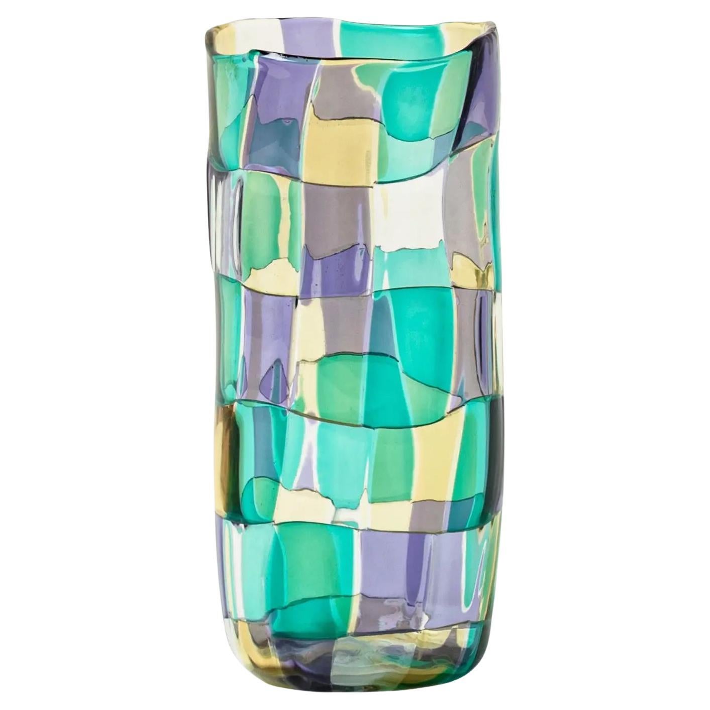 Venini Pezzato Grande 704.08 Glass Vase - Design Fulvio Bianconi - Damiani