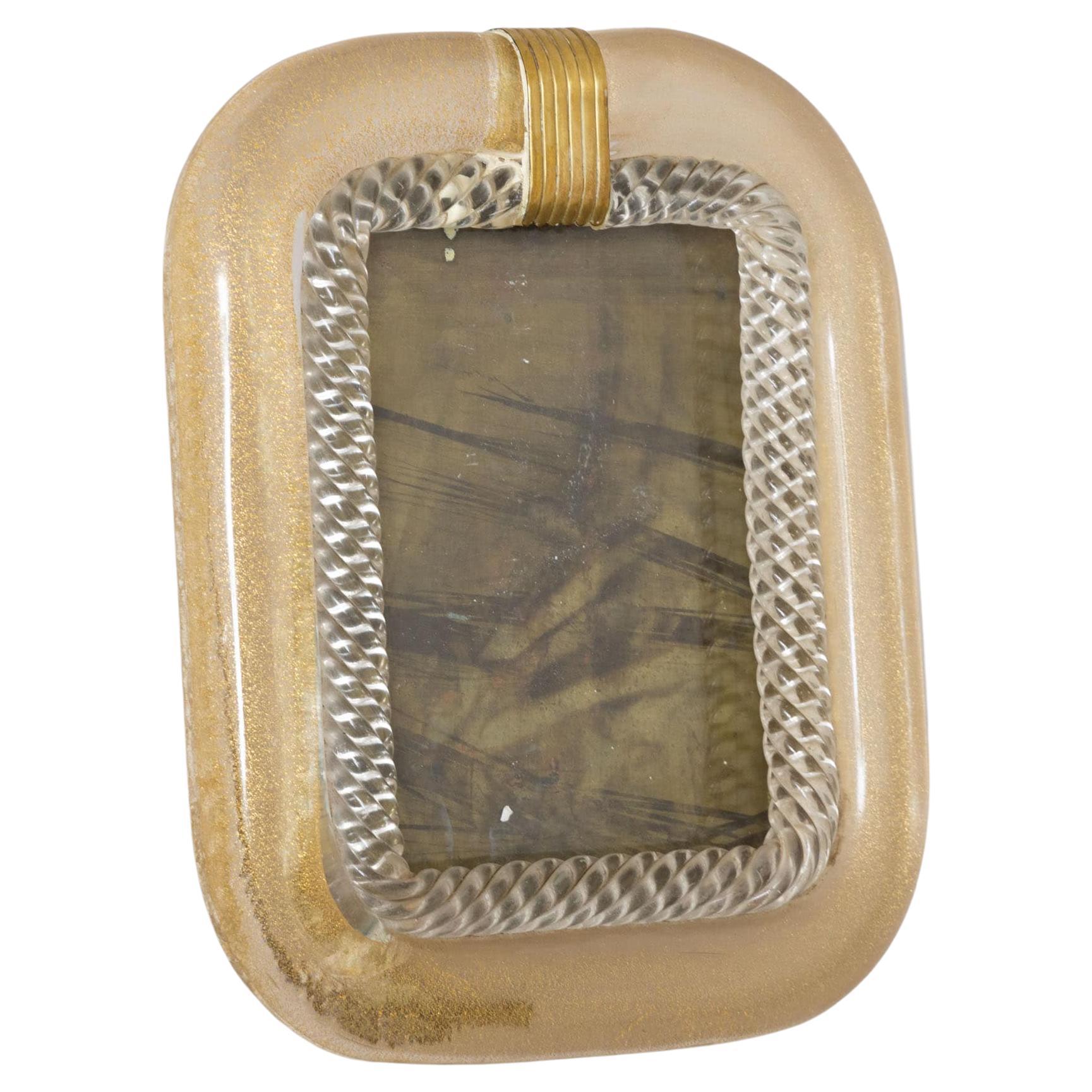 Venini Glass Midcentury Picture Frame, Italy at 1stDibs