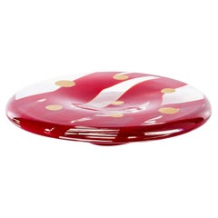 Venini Piatto Black Belt 699.71 Red Murano Glass Plate Peter Marino - Damiani