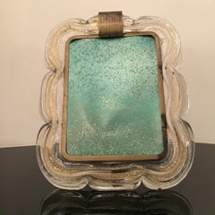 SEGUSO -Picture Frame brass,  Murano Glass Gold 1940 Italy