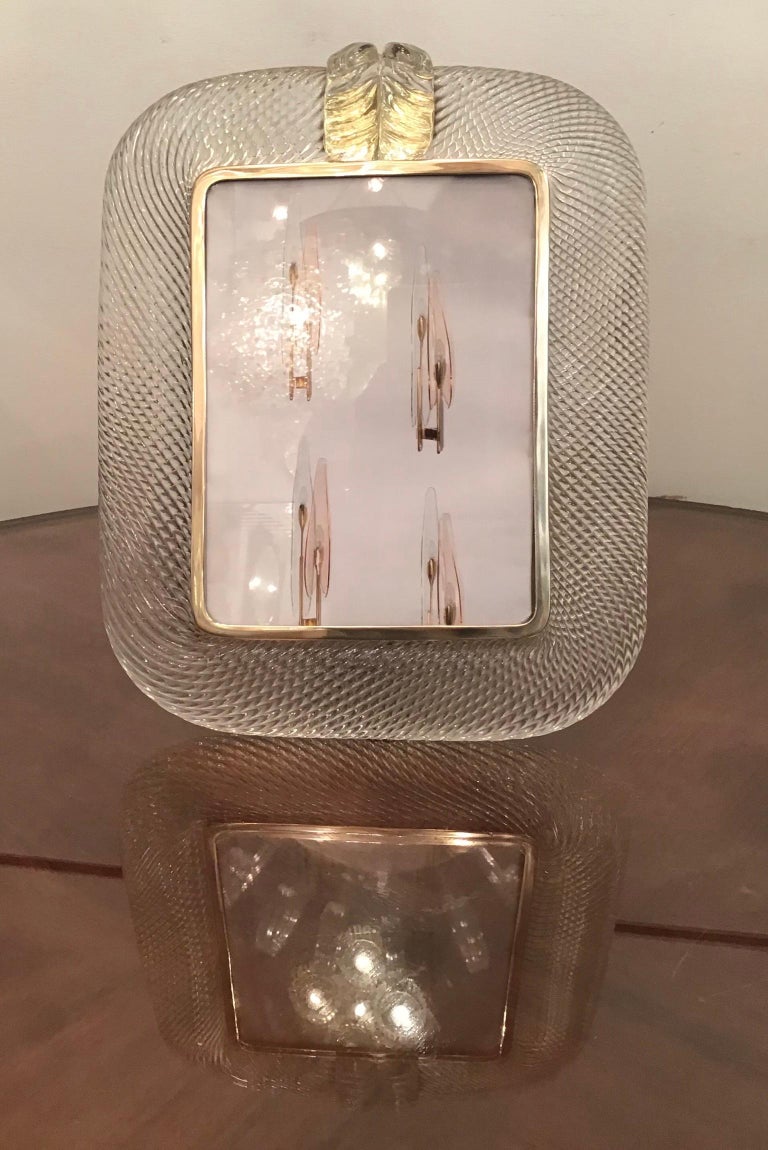 Venini Picture Frame Murano Glass Brass, 1940, Italy at 1stDibs