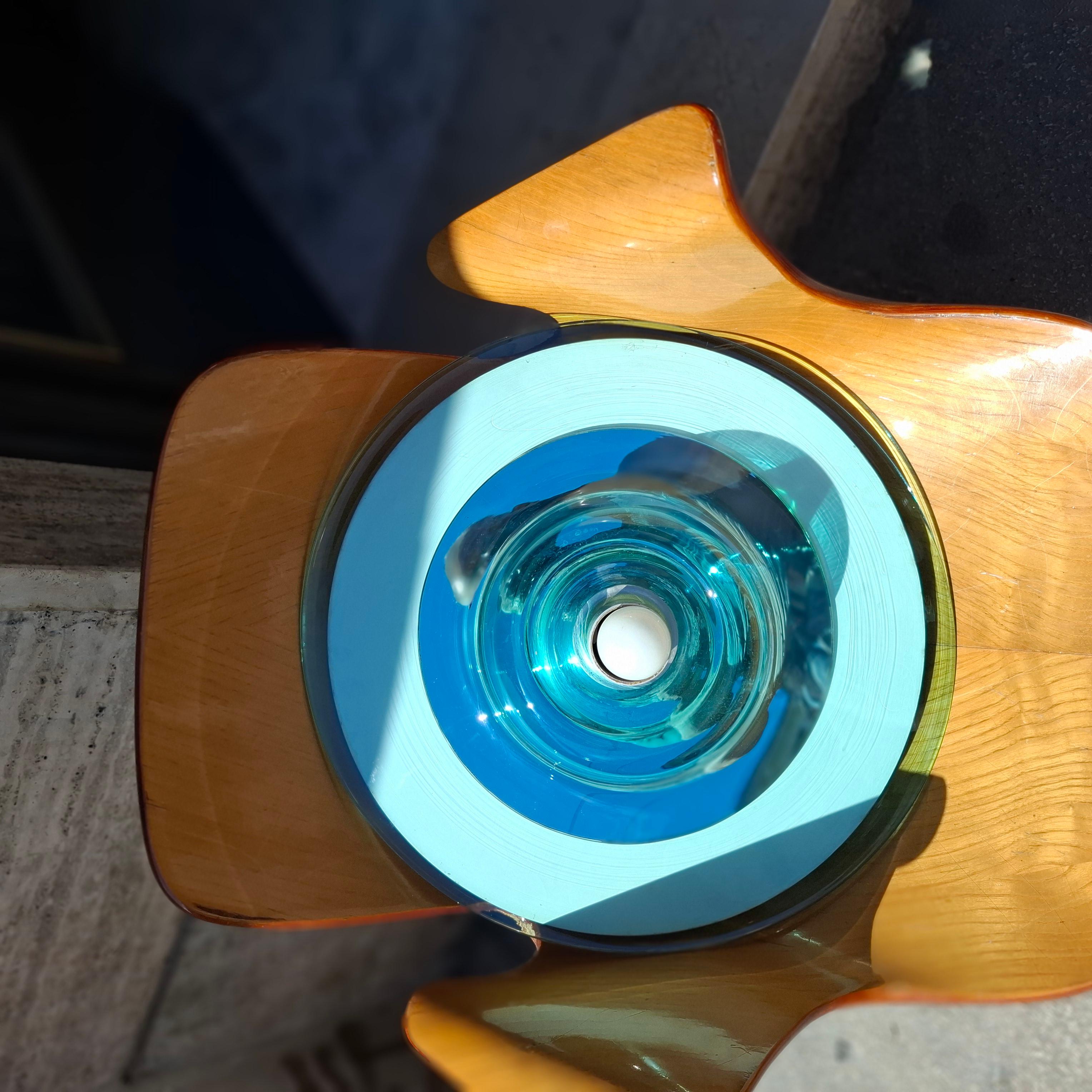 Venini PIERRE CARDIN LUCE A SOFFITTO/SCONCE MURANO VETRO METALLO 1970 ITALIA in vendita 4