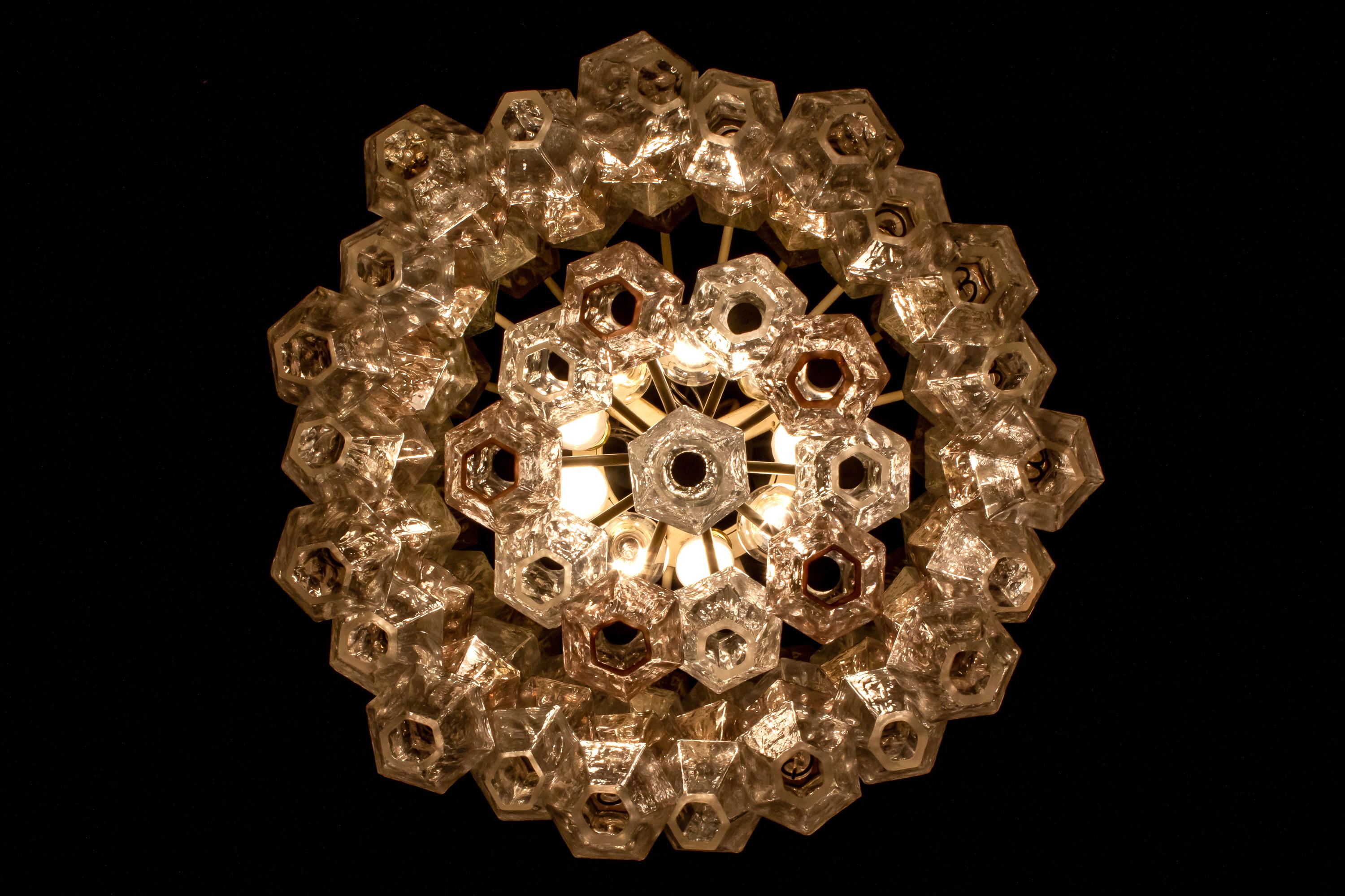Lampadario Venini Rosa e Ghiaccio Originale Poliedri di Carlo Scarpa, 1955 in vendita 5