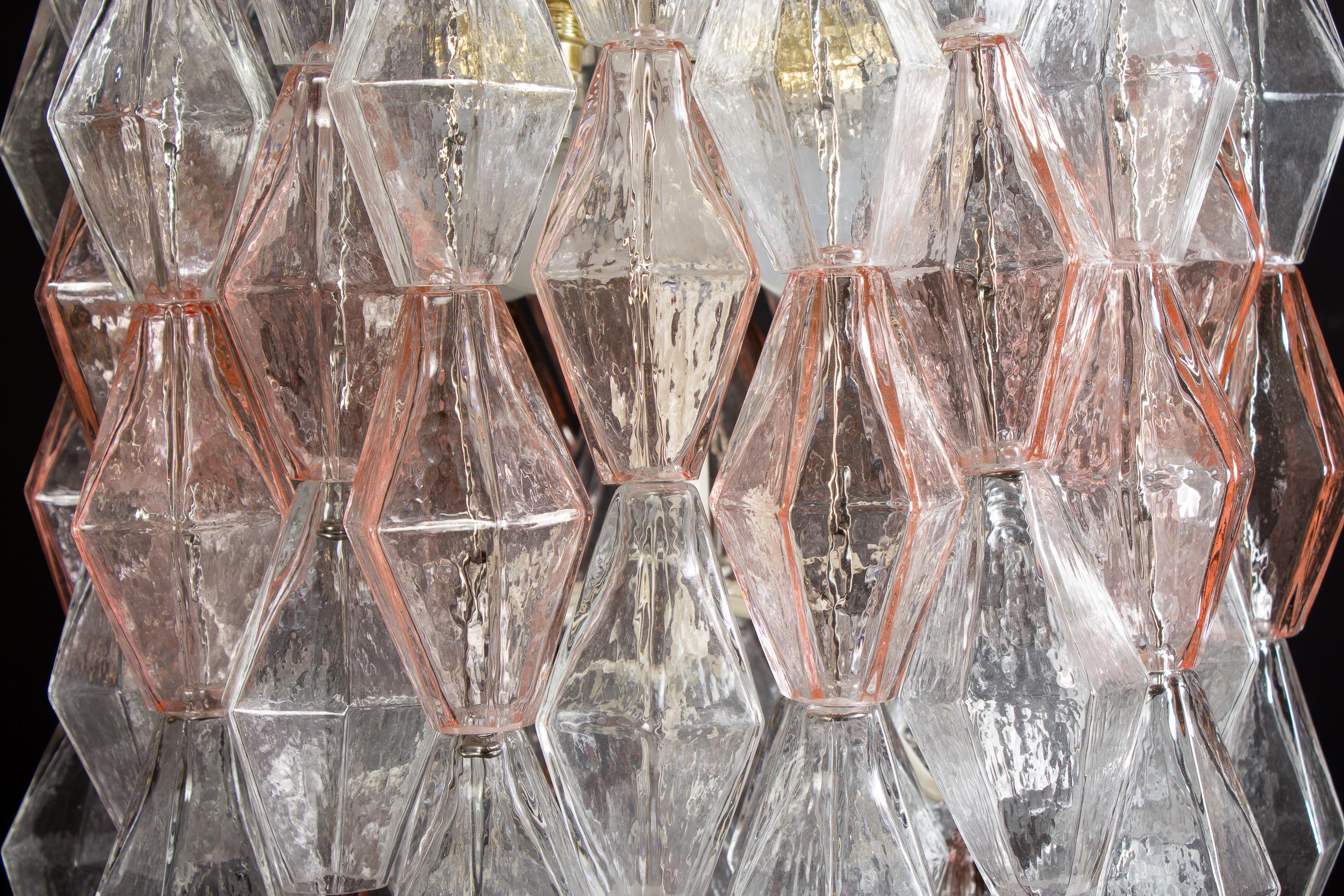 Lámpara Venini Rosa y Hielo Original Poliedri de Carlo Scarpa, 1955 en Excelente estado para la venta en Rome, IT