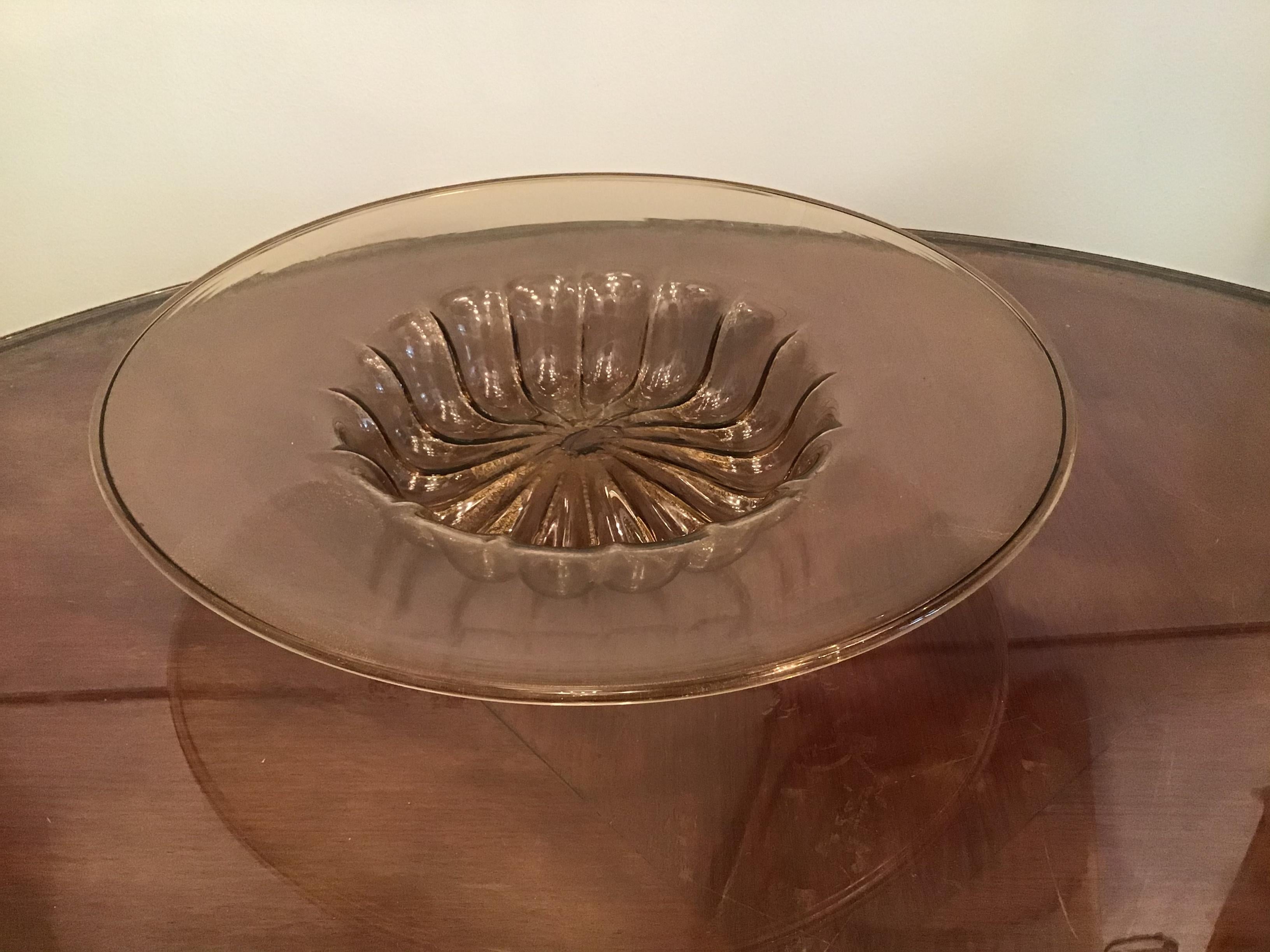 Venini Plate Murano Glass with Gold 8