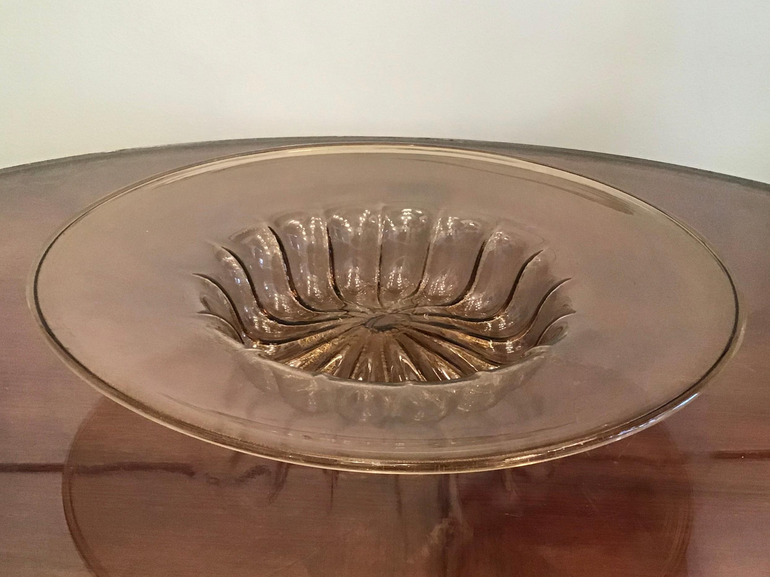 Venini Plate Murano Glass with Gold 9