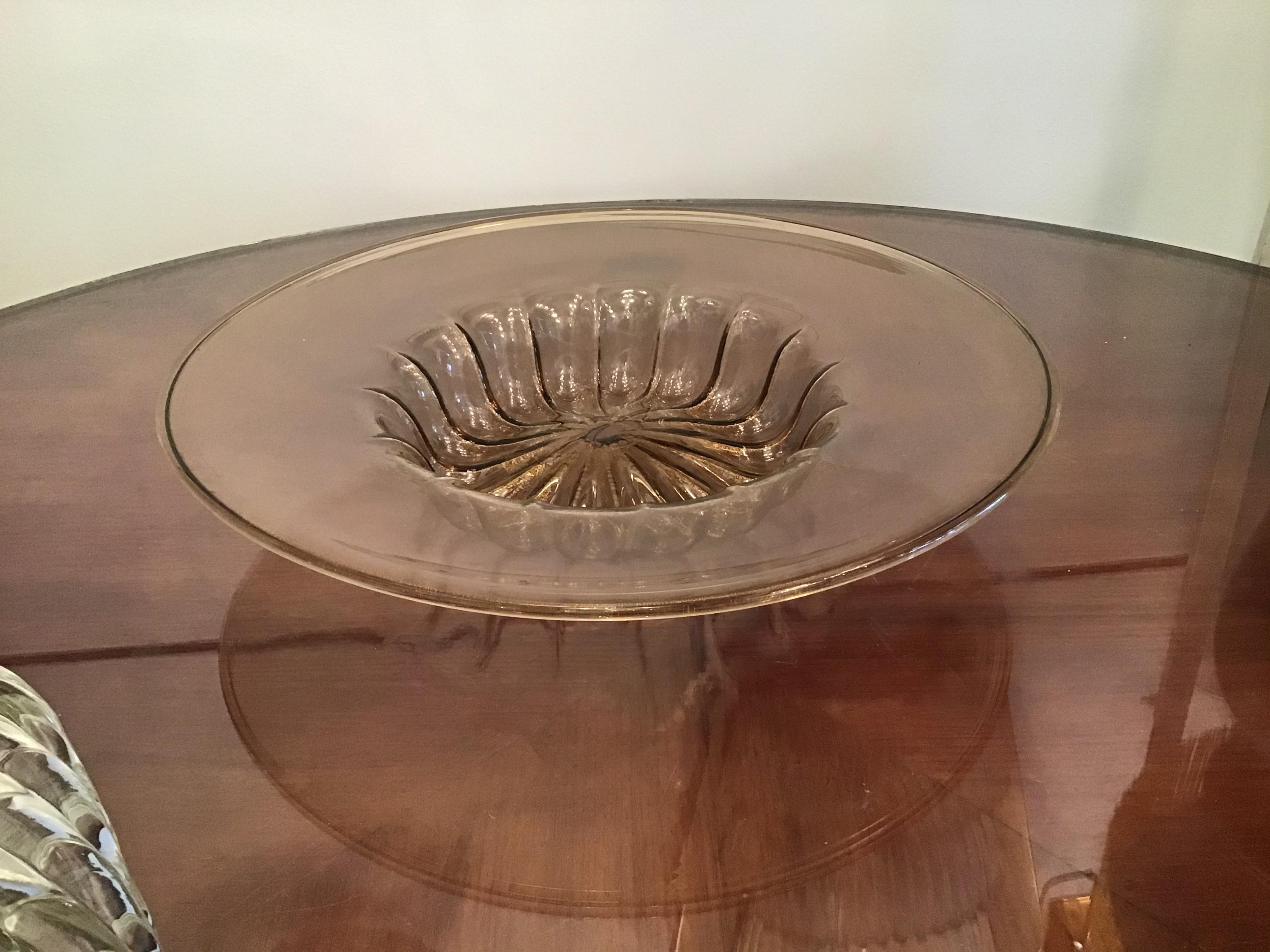 Venini Plate Murano Glass with Gold 10