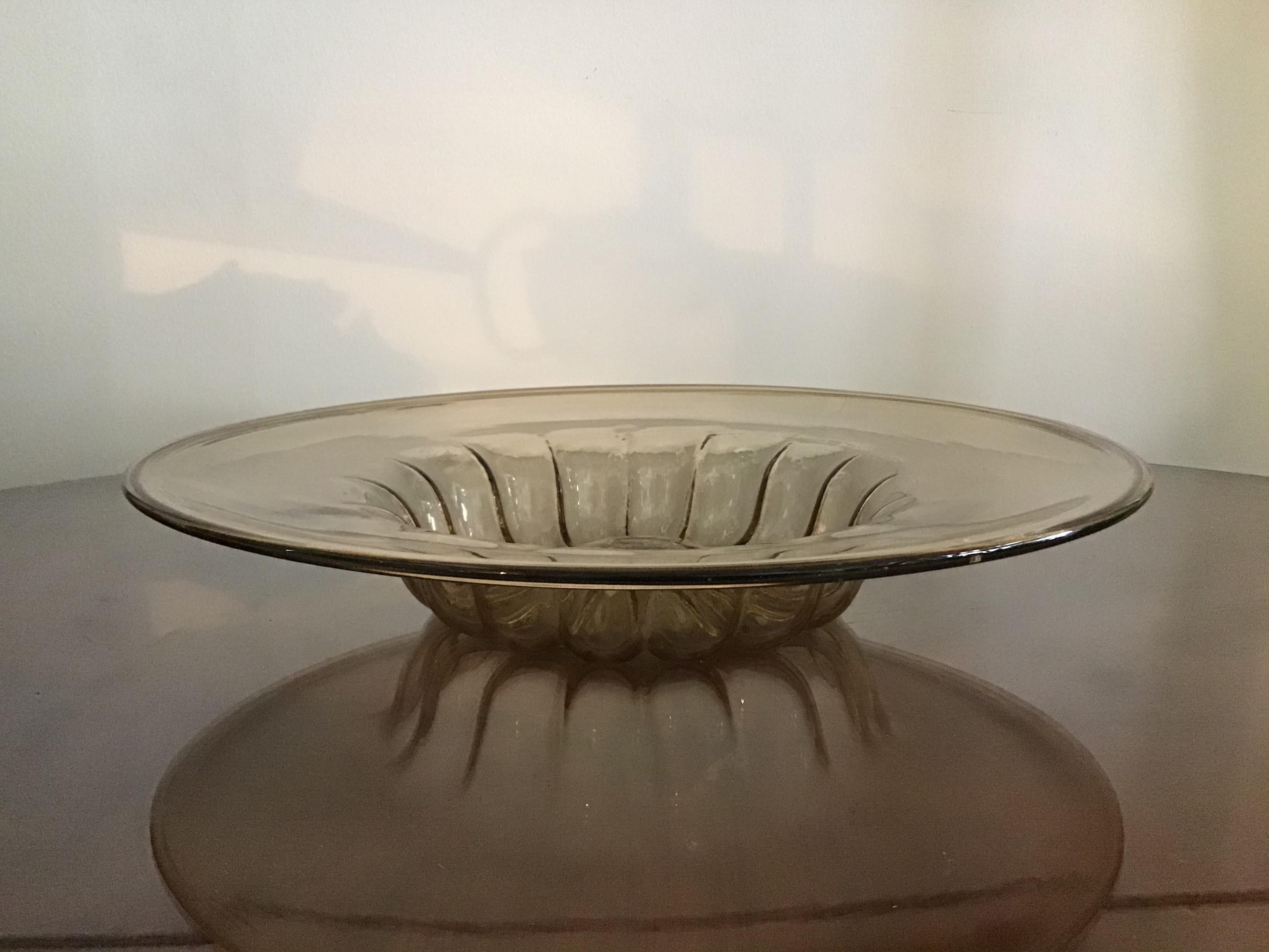 Venini Plate Murano Glass with Gold 12