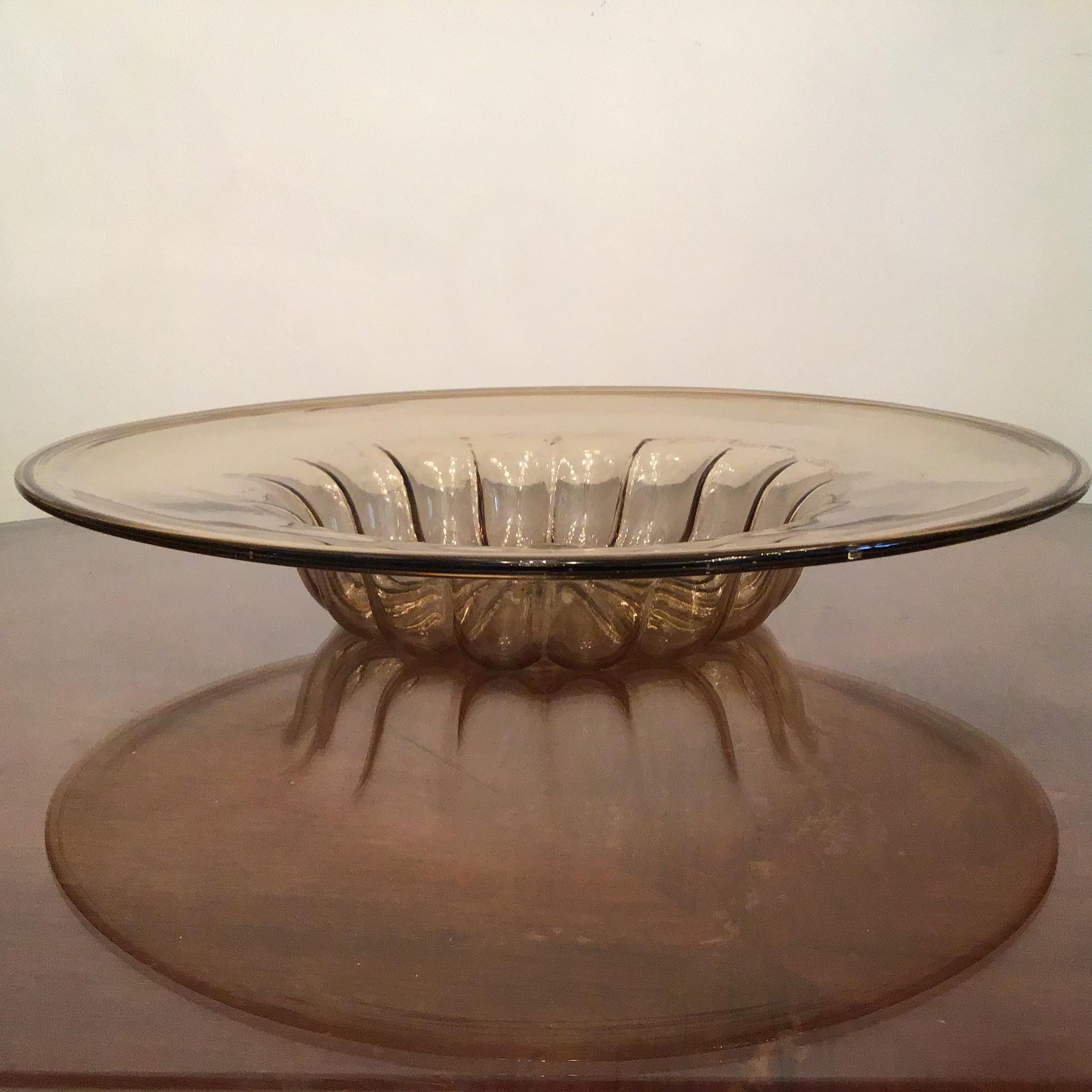 Venini Plate Murano Glass with Gold 2