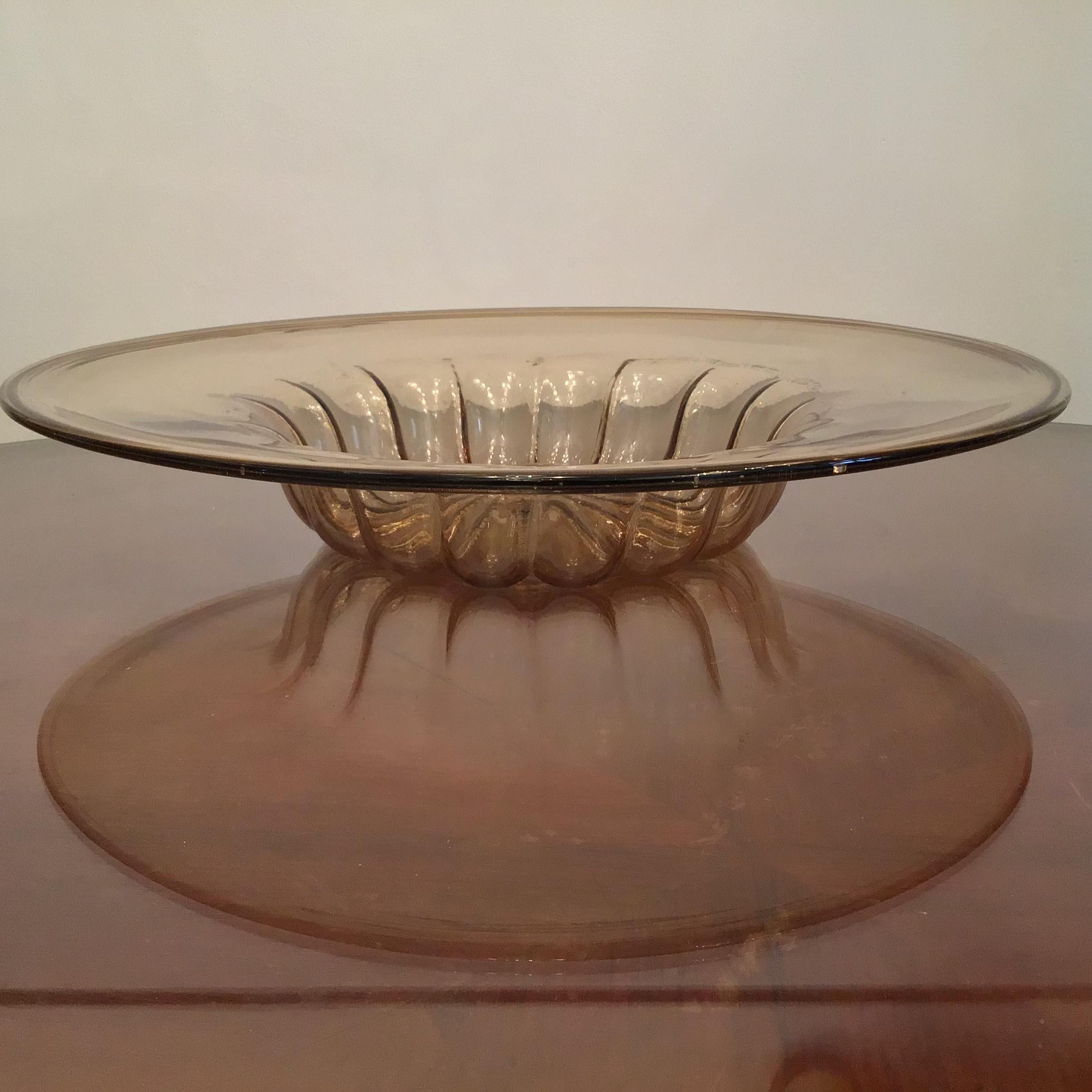 Venini Plate Murano Glass with Gold 3