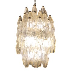 Venini Poliedri Murano Glass Chandelier