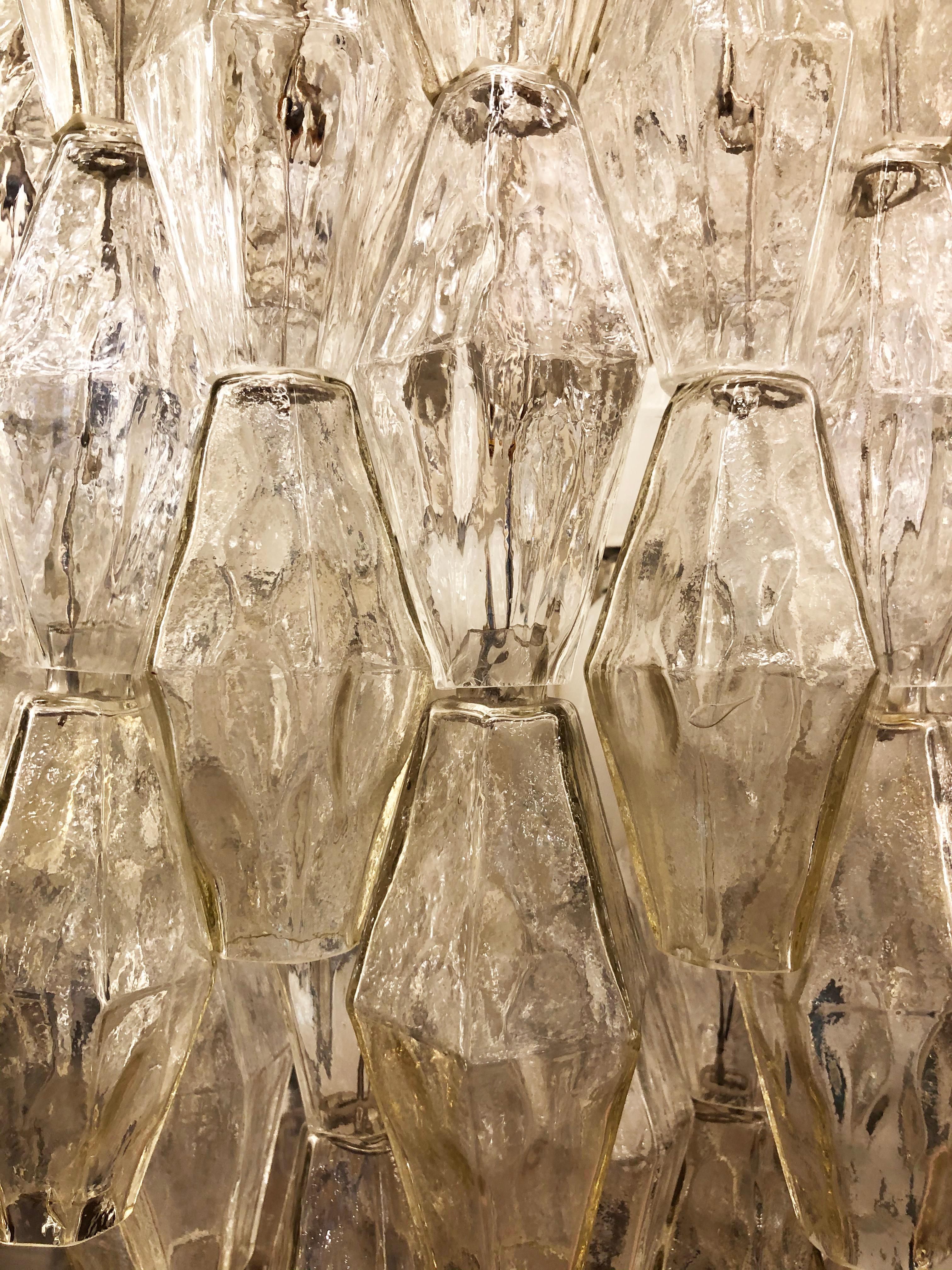 Italian Venini Poliedri Murano Glass Chandelier