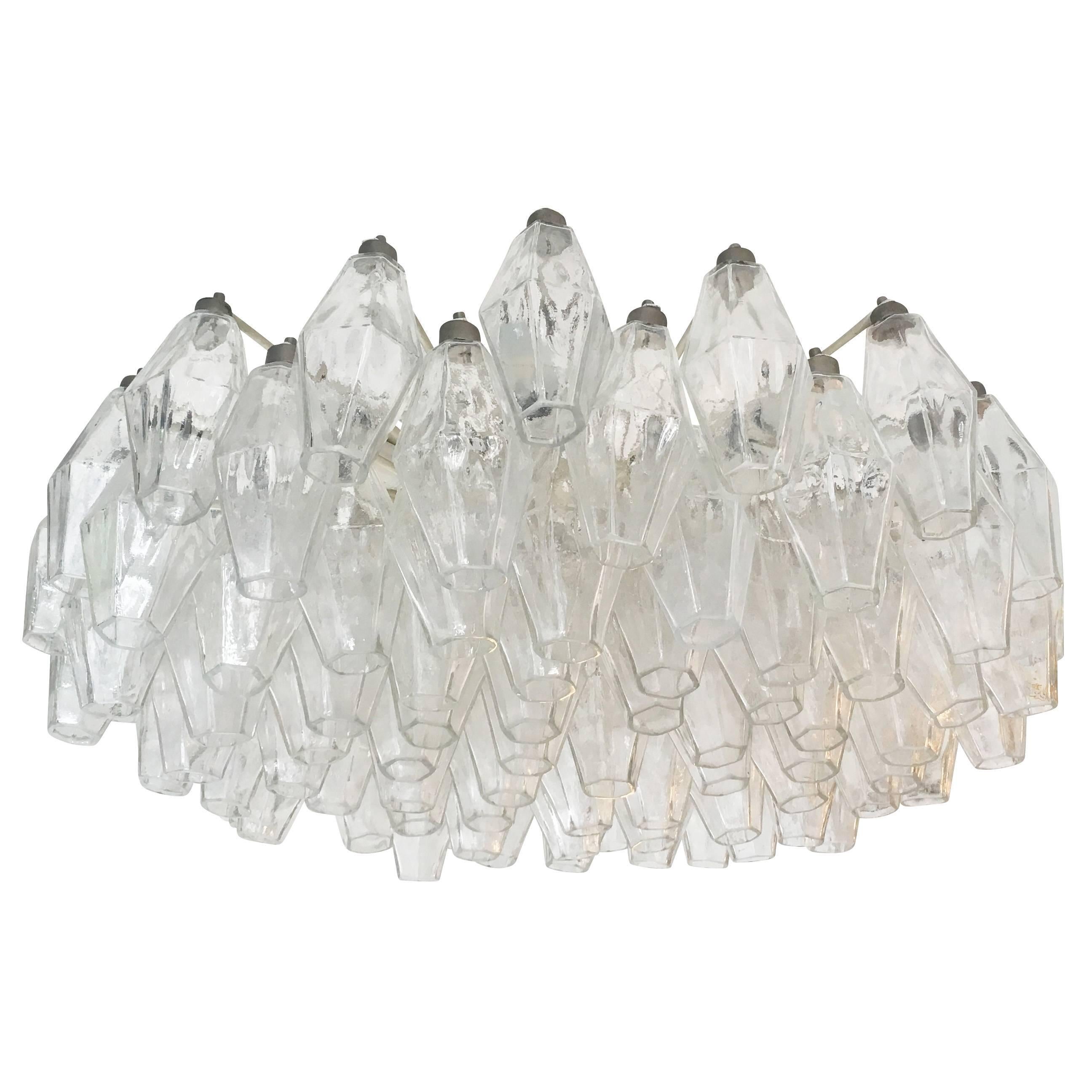 Venini Polyhedral Chandelier, Italy, 1960s In Good Condition In New York, NY