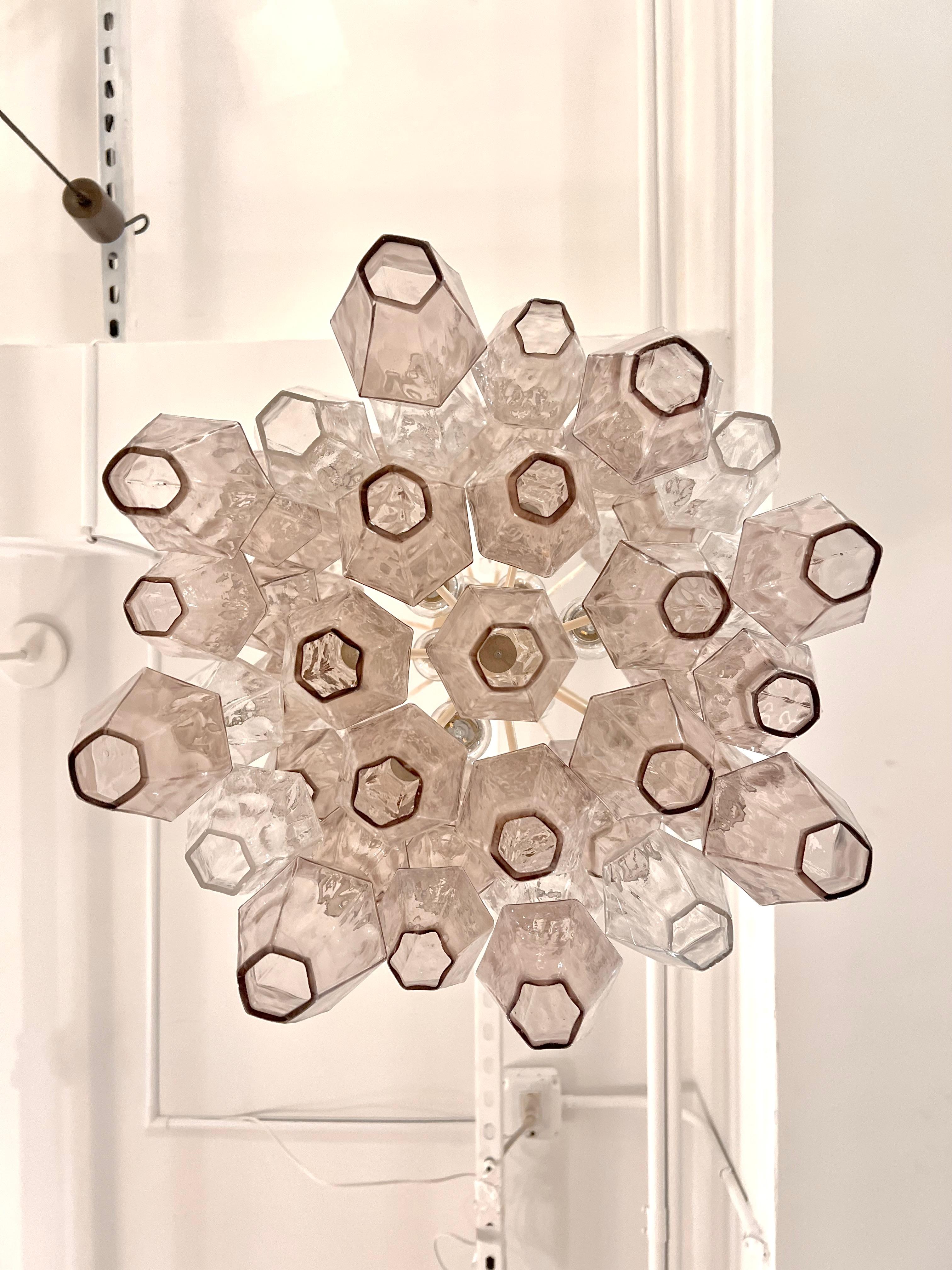 Venini Polyhedral Drum Chandelier, Italy 1950s For Sale 4