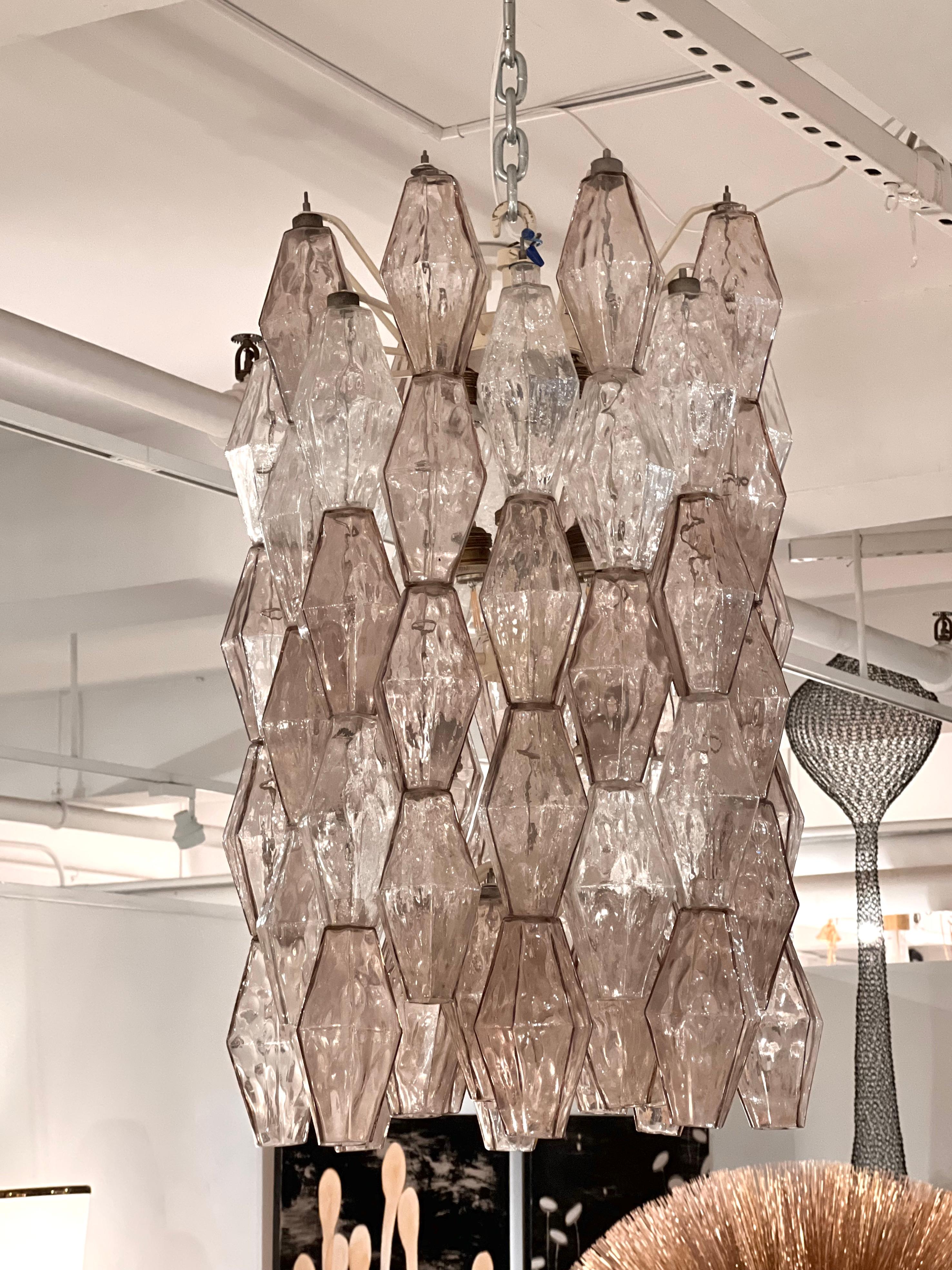 Mid-Century Modern Venini Polyhedral Drum Chandelier, Italy 1950s For Sale