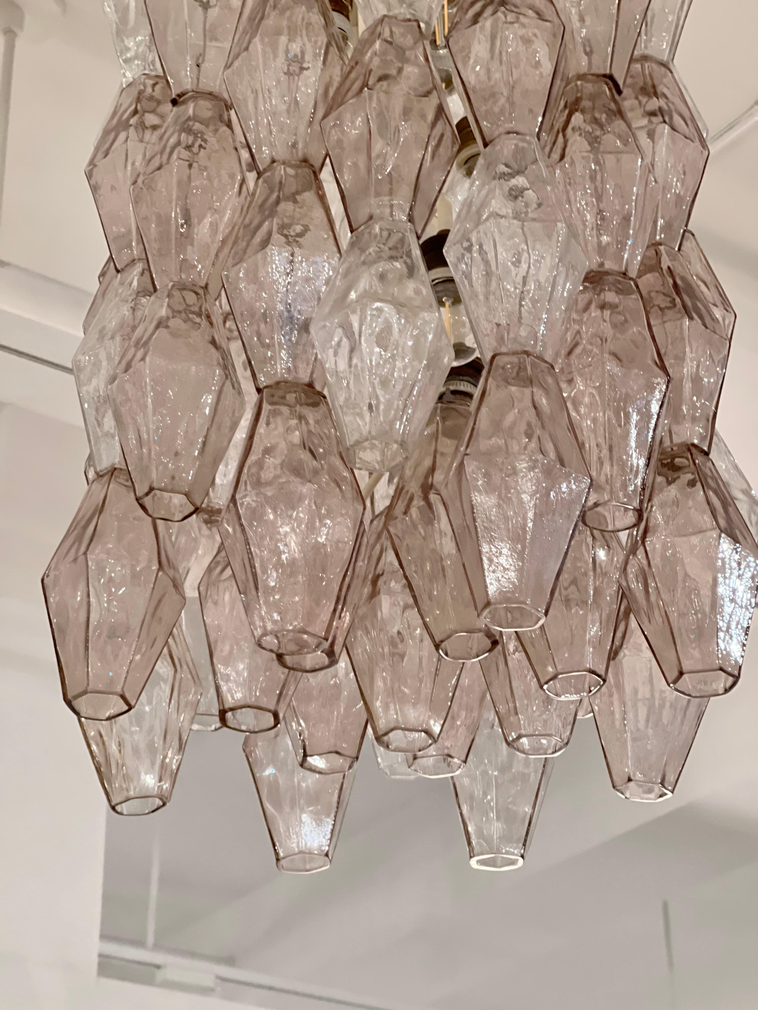 20th Century Venini Polyhedral Drum Chandelier, Italy 1950s For Sale