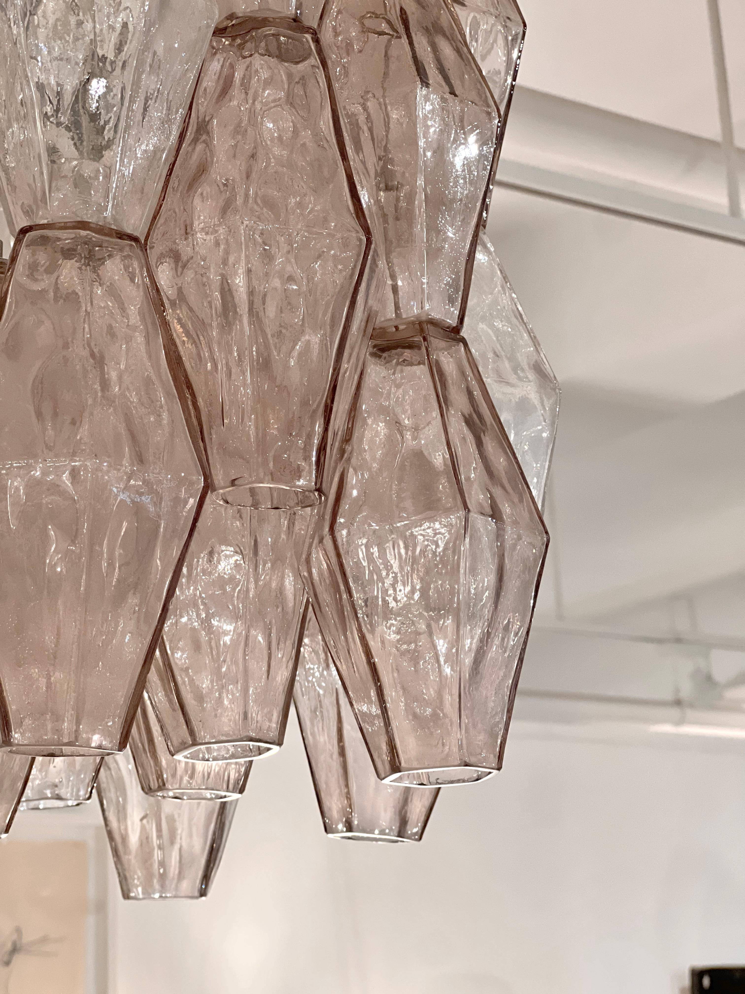 Glass Venini Polyhedral Drum Chandelier, Italy 1950s For Sale