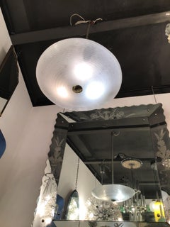 Venini “ Pulegoso “ Chandelier/ Cheilling Light Brass Iron Murano Glass 1940 Ita