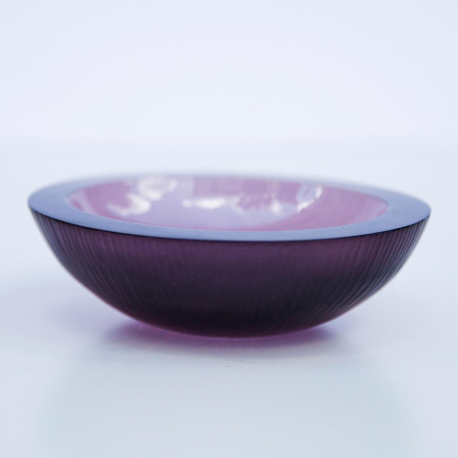 purple glass bowl