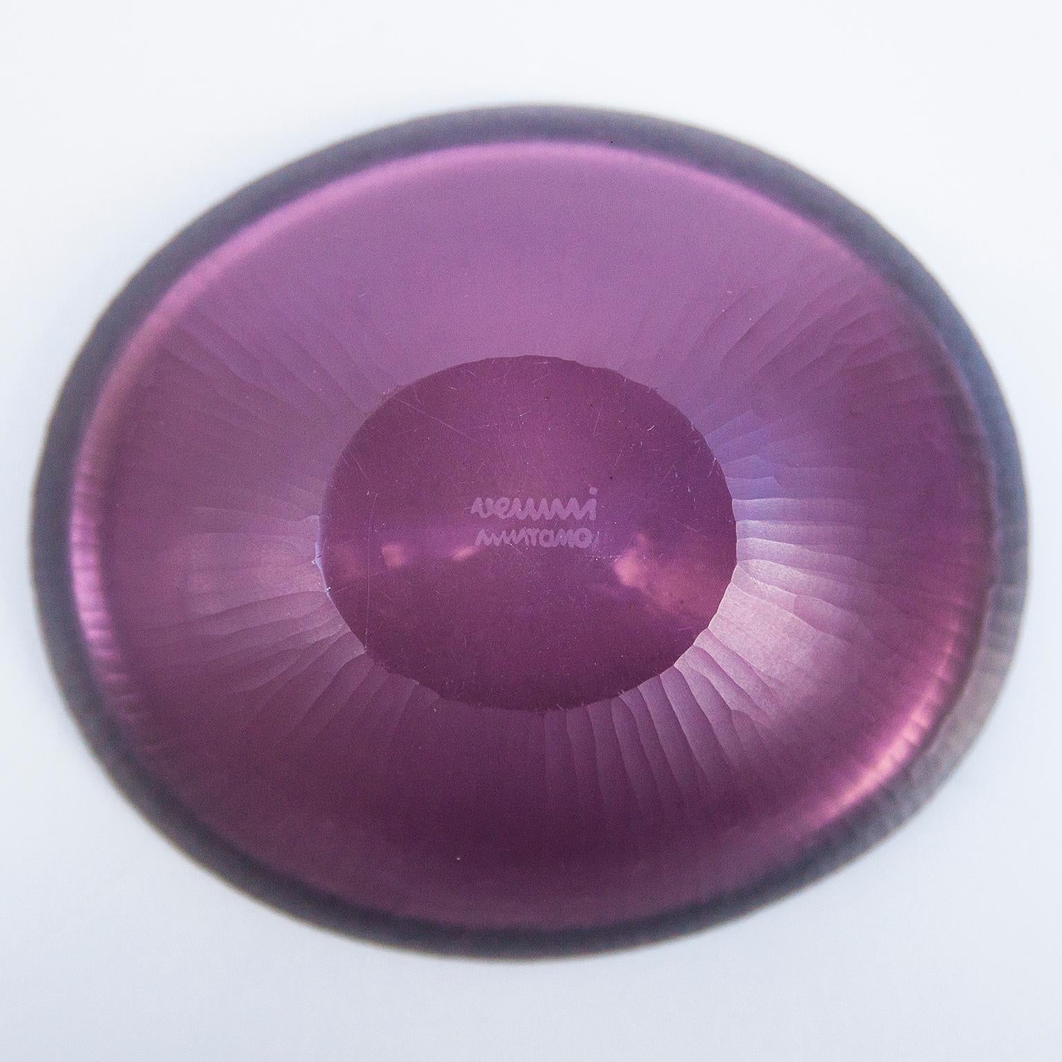 Italian Venini Purple Murano Glass Bowl by Carlo Scarpa, 1960s