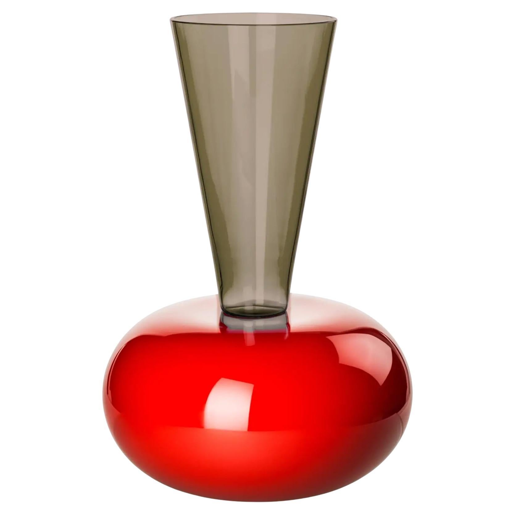 Venini Puzzle 787.20 Talpa/Corallo Murano Glass Vase Ettore Sottsass Damiani For Sale