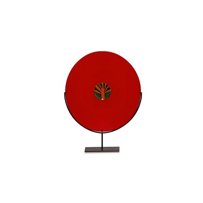 Quattro Stagioni Glass sculpture collection, designed by Laura De Santillana and manufactured by Venini. Estate (Summer: red with orange / apple green murrina). Numbered edition per year. Indoor use only.

Dimensions: Ø 35 cm.