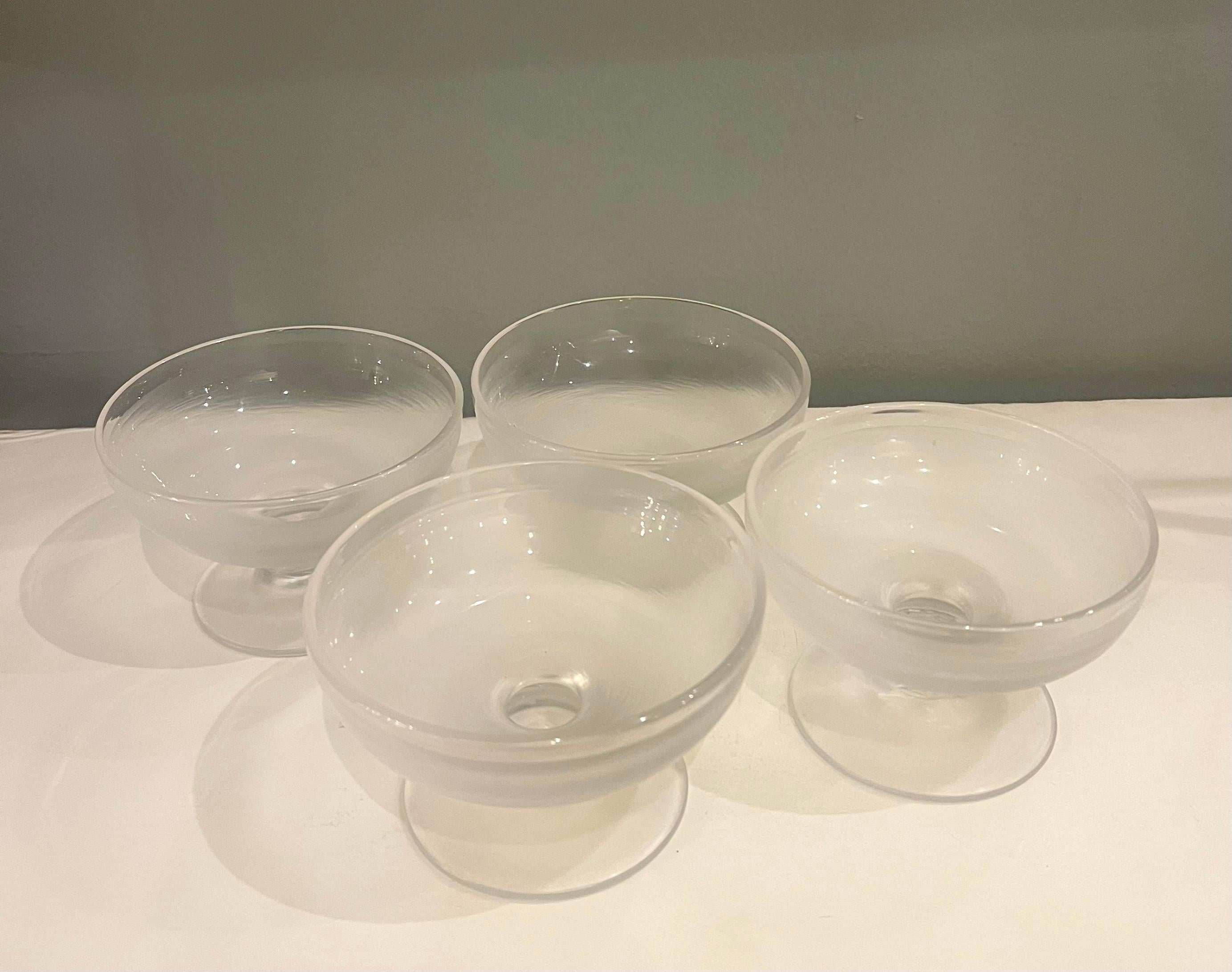 Venini Rare High Society Inciso Shebert Glasses Set of 4 Vidrio soplado en venta