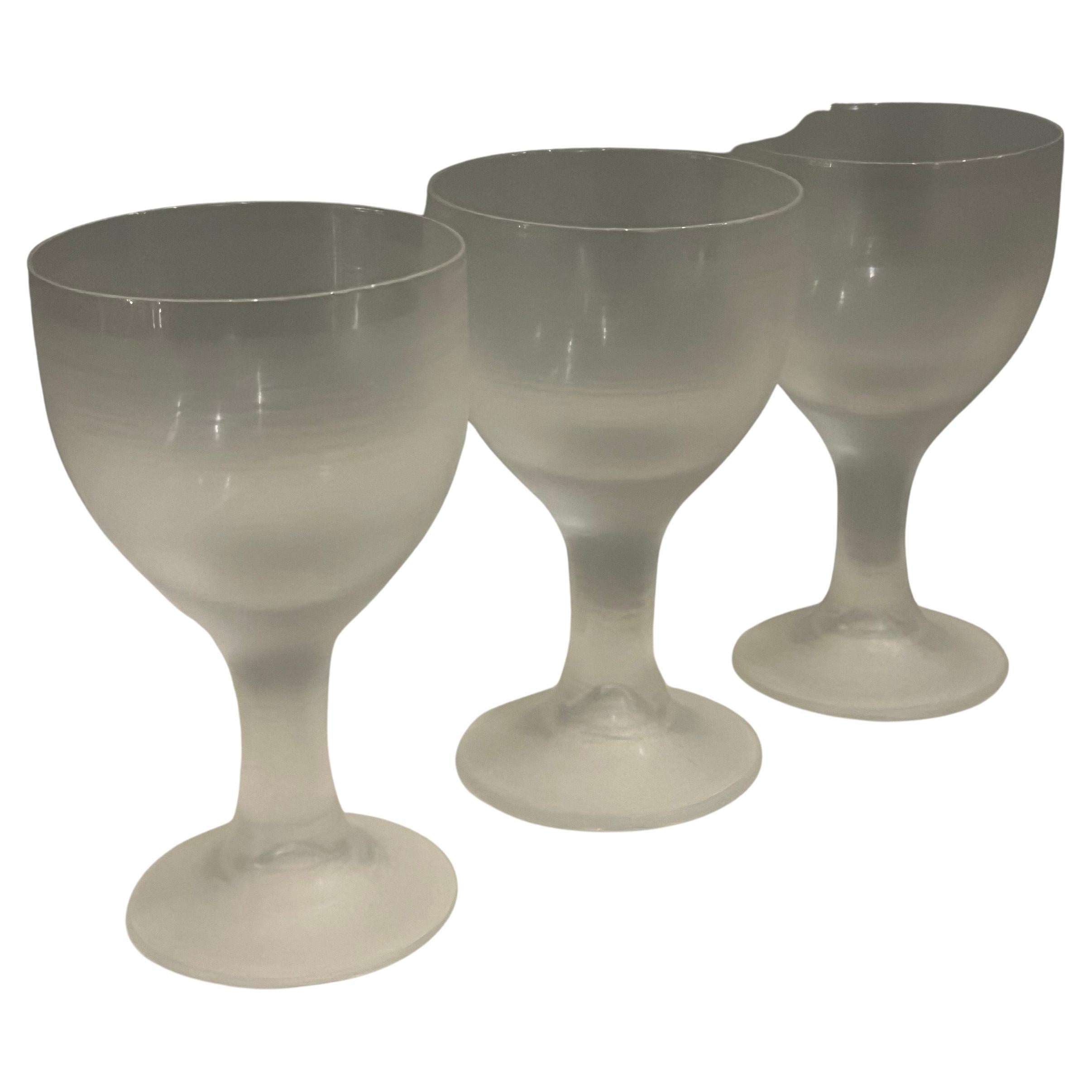 Rare set of 3 wine High Society glasses circa 1975 by Ludovico Diaz de Santillana for Venini , great condition a rare set to find.
