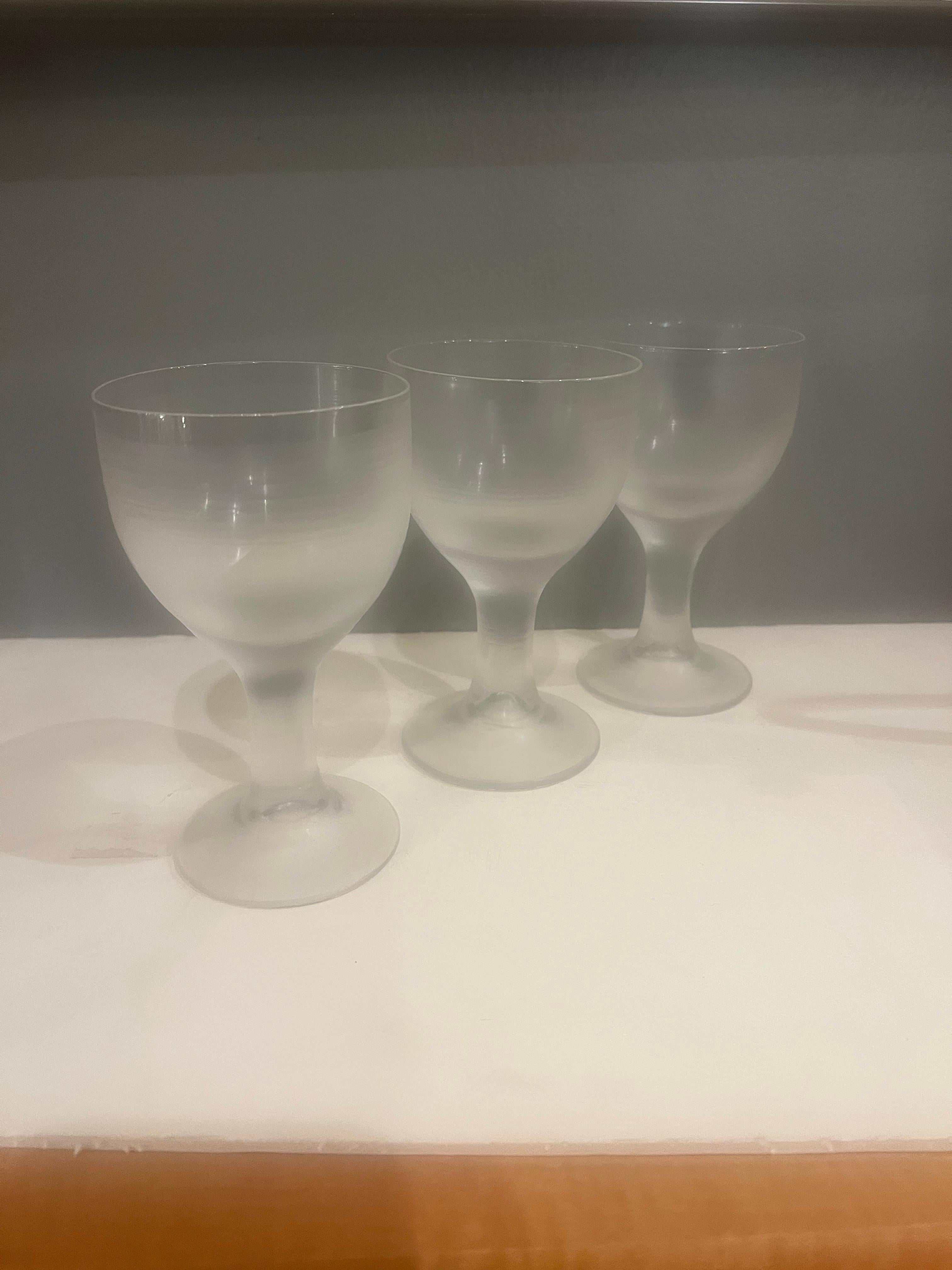 Venini Rare High Society Inciso Wine Glasses Set of 3 Moderno de mediados de siglo en venta