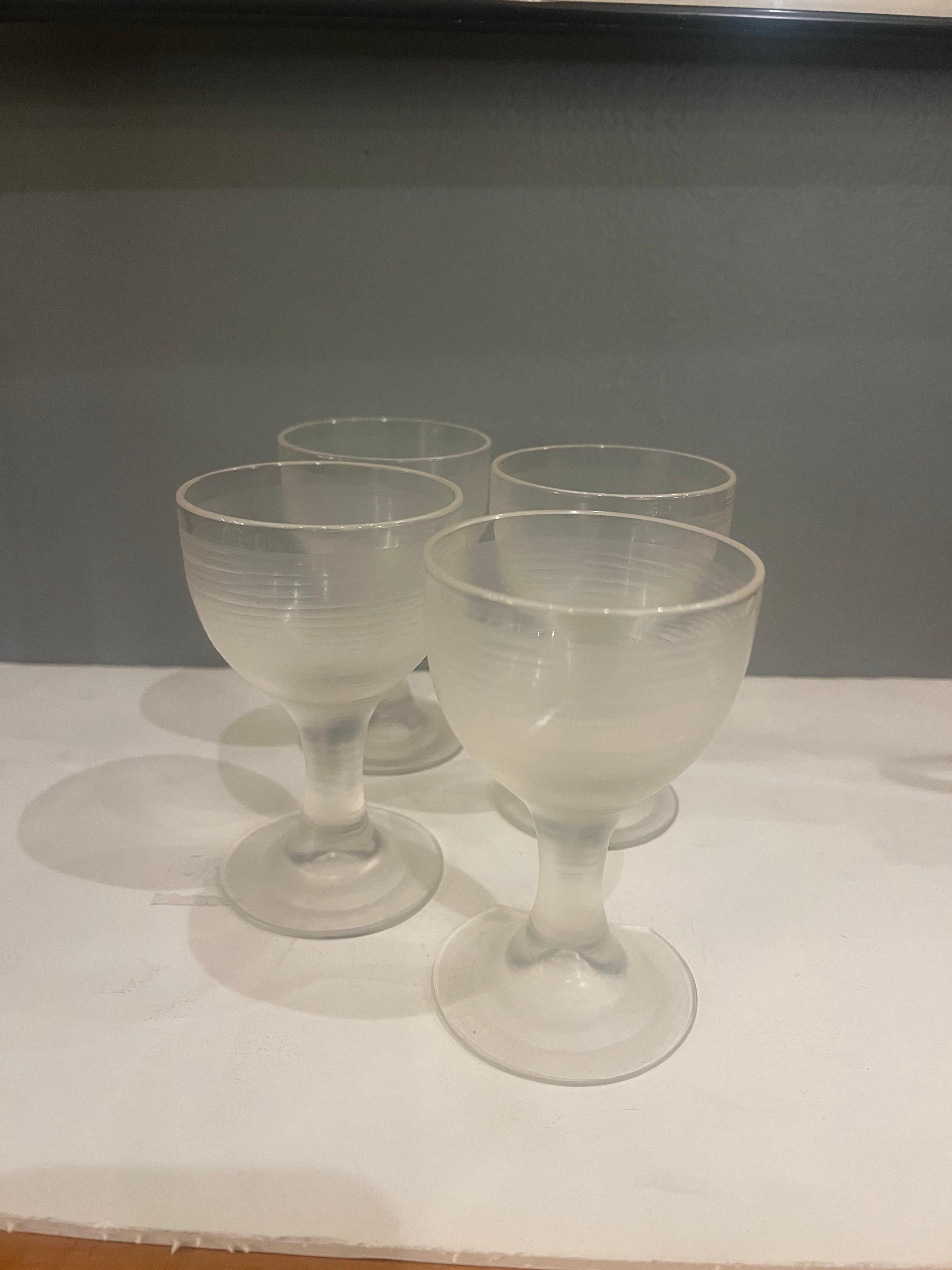 Venini Rare High Society Inciso Wine Glasses Set of 4 Italiano en venta