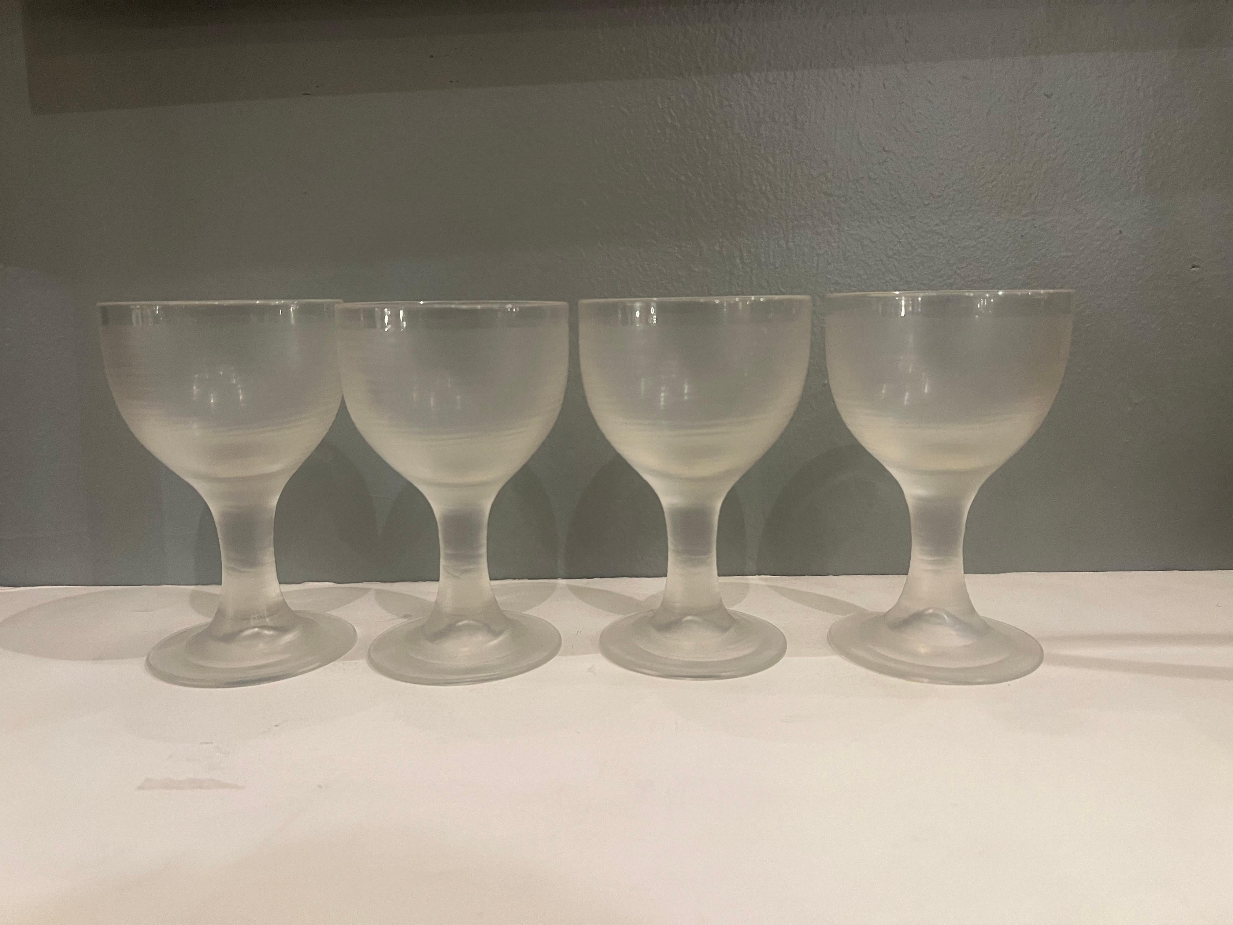 Venini Rare High Society Inciso Wine Glasses Set of 4 en Bueno estado para la venta en San Diego, CA
