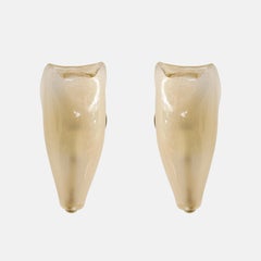 Venini Rare Pair of Petali Gold Leaf Murano Glass Sconces Model 5825, Italy