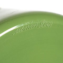 VENINI rare tall vase Dorici Green Murano Glass, Signed 2001, handmade in Italy