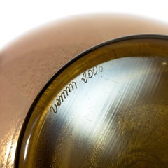 VENINI seltene Vase Aurati Rot & Gold Murano Glas, signiert 2006, handgefertigt in Italien