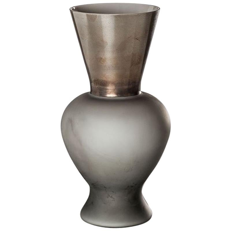 Venini Re Vase in Grey Glass by Rodolfo Dordoni