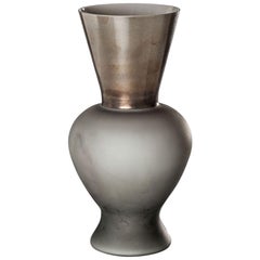 Vase Venini Re en verre gris de Rodolfo Dordoni