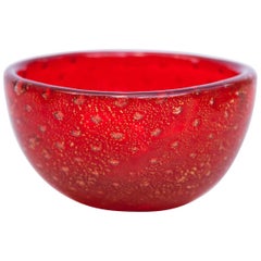 Ciotola in vetro rosso di Murano Venini di Carlo Scarpa, 1960