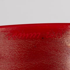 Venini Regina Red Murano Glass Vase with Applied Metal Foil, Signed 2013, Italy