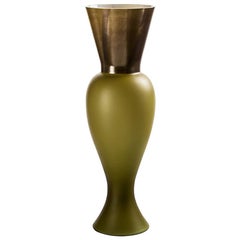 Venini Regina Vase in Bamboo Green Glass by Rodolfo Dordoni