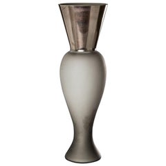 Venini Regina Vase in Gray Glass by Rodolfo Dordoni