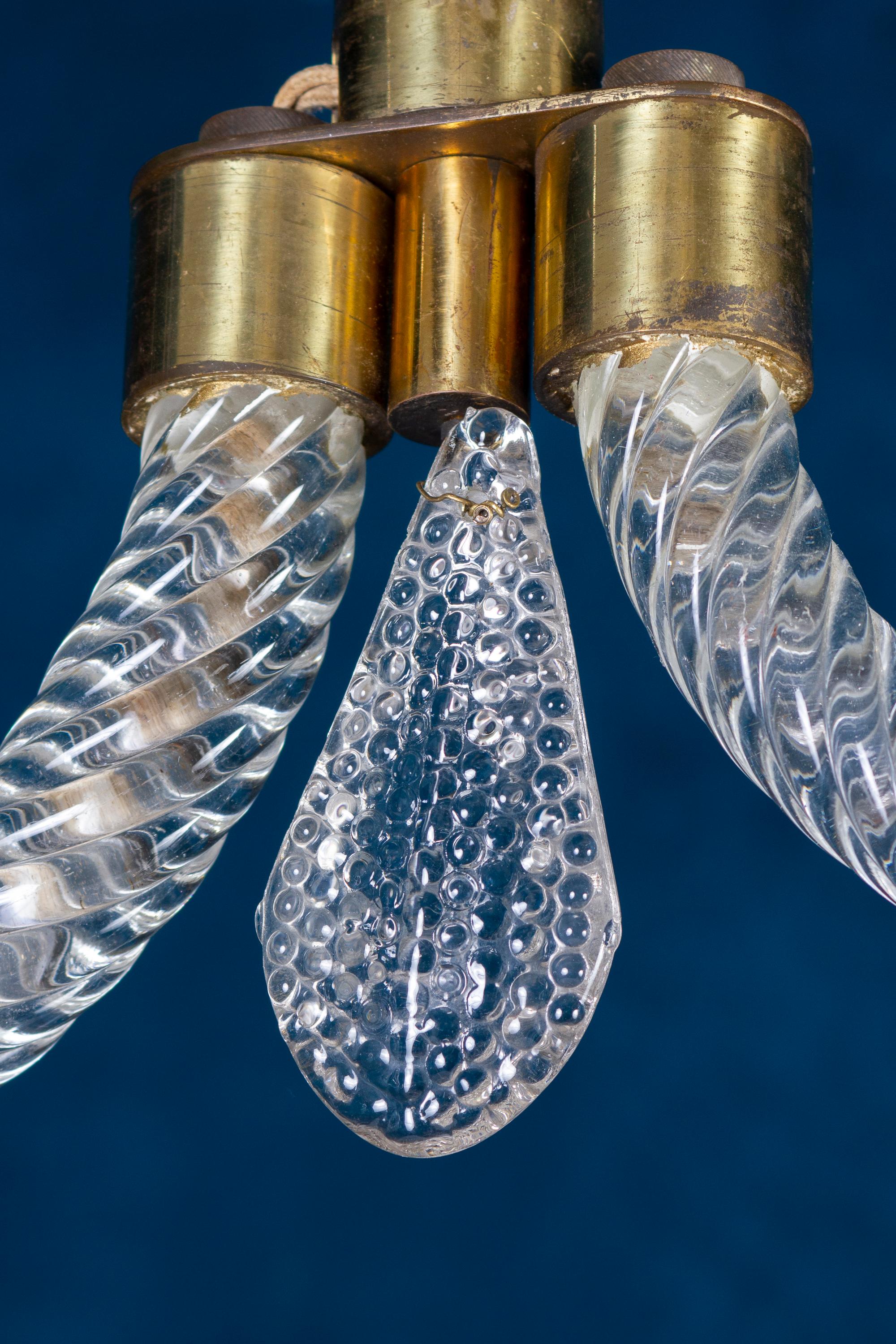 Italian Venini Reticello Elegant Murano Glass Lanterns or Pendants, 1940s For Sale