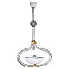 Venini Reticello Elegant Murano Glass Lanterns or Pendants, 1940s