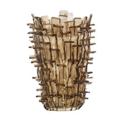 Venini Ritagli 552.00 Moka Murano Glass Vase design Fulvio Bianconi - Damiani