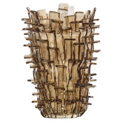 Venini Ritagli 552.00 Moka Murano Glass Vase design Fulvio Bianconi - Damiani