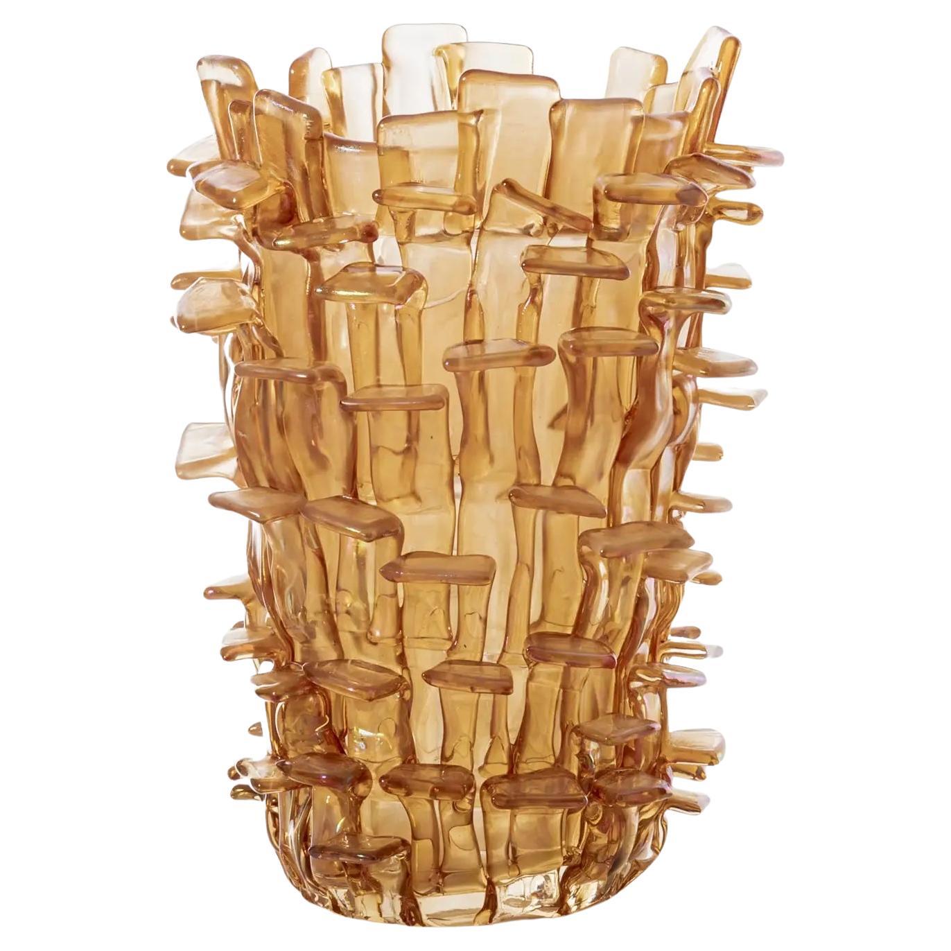 Venini Ritagli 552.00 Peach Murano Glass Vase Fulvio Bianconi - Damiani