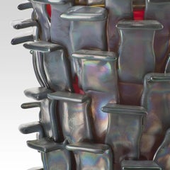 Venini Ritagli 552.00 Sand/Red Murano Glass Vase Fulvio Bianconi - Damiani