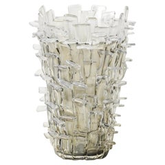 Venini Ritagli 552.00 Snow Murano Glass Vase Fulvio Bianconi - Damiani