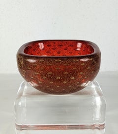Venini Ruby Bullicante Bowl by Carlo Scarpa