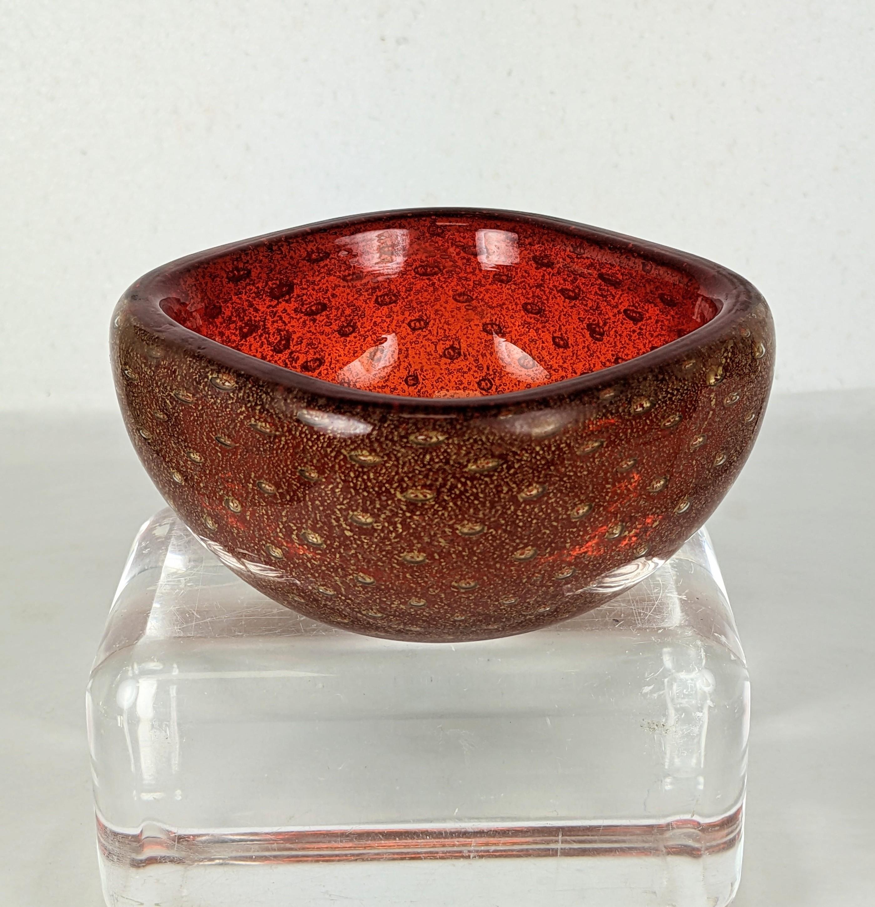 Italian Venini Ruby Bullicante Bowl by Carlo Scarpa For Sale