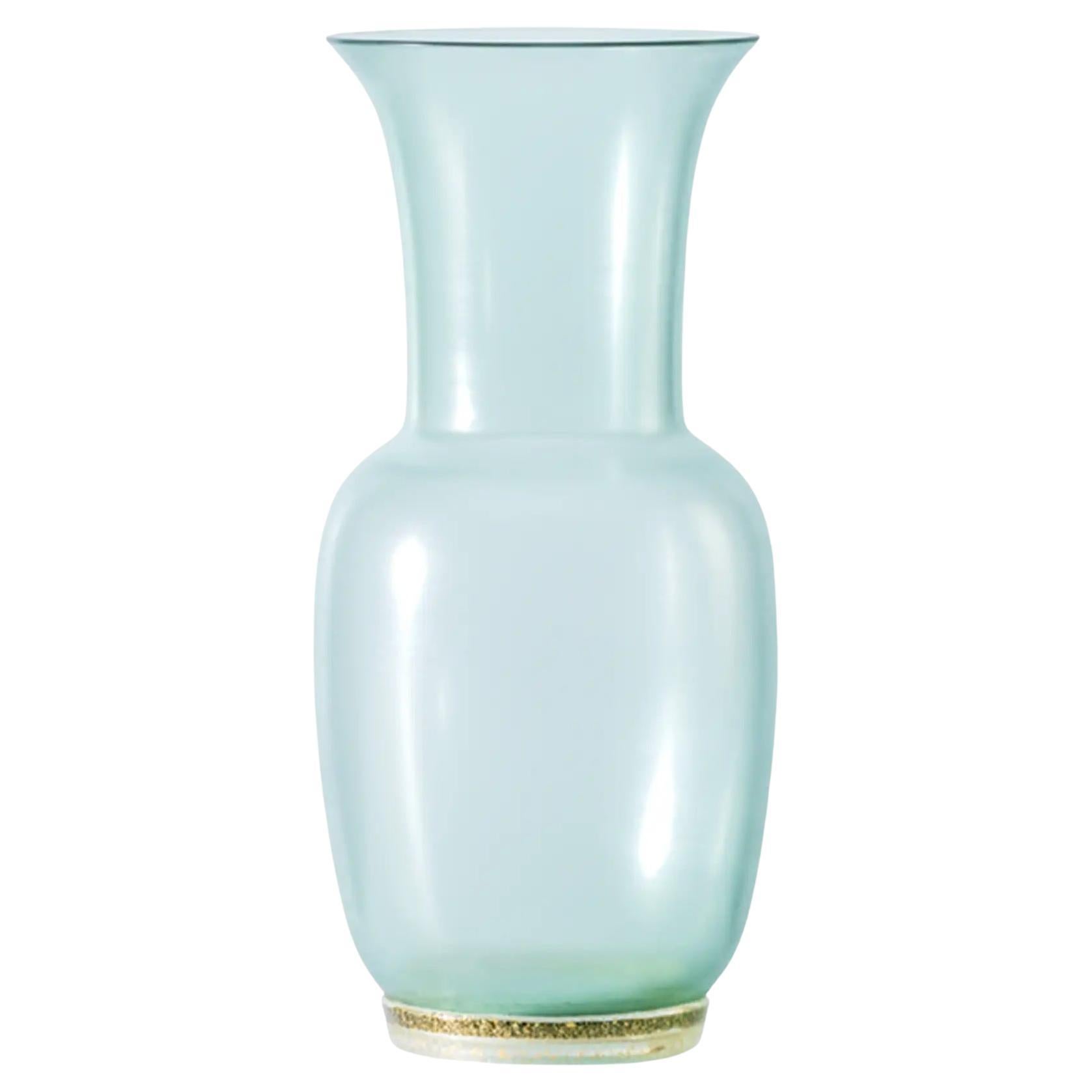 Venini Satin 706.38 Small Verde Rio/Gold Leaf/Crystal - Glass Vase - Damiani For Sale